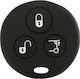 Silicone Car Key Cover Case Type-3 with 3 Buttons for Smart Black L0159.1