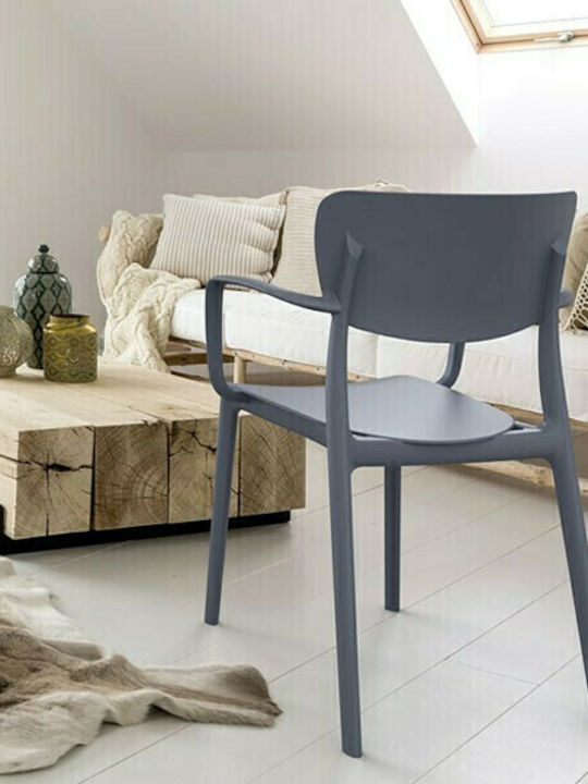Outdoor-Stuhl Polypropylen Lisa Dark Grey 54x53...