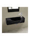 vidaXL Wall Mounted Wall-mounted Sink Ceramic 45x25x12cm Black