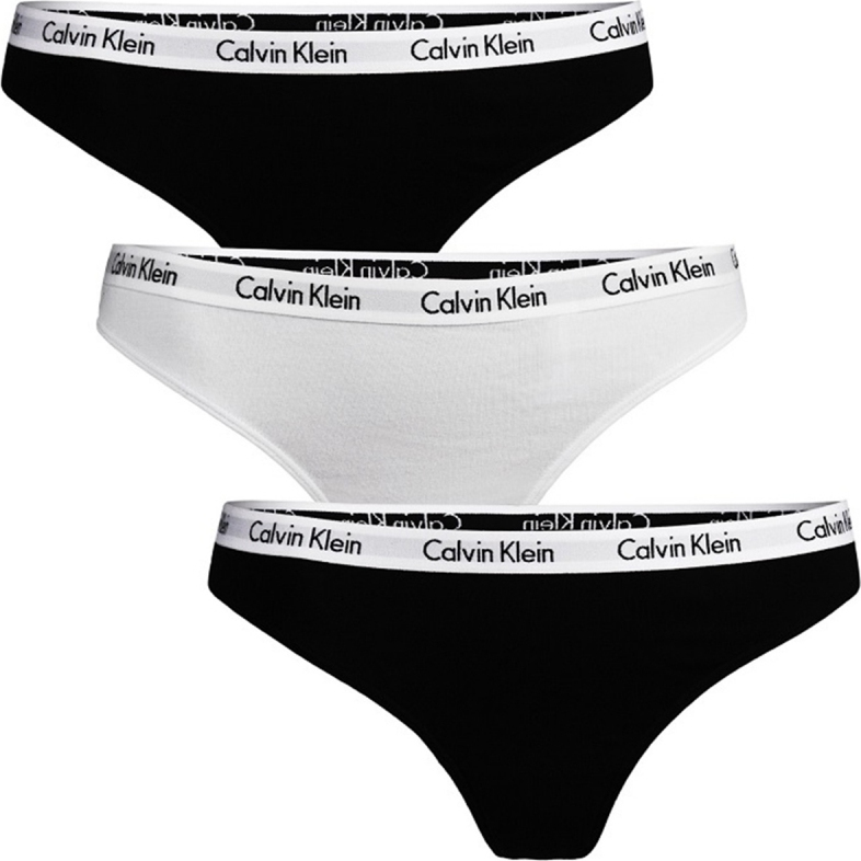 Calvin Klein Βαμβακερά Γυναικεία String 3Pack Black/White 000QD3587E-WZB