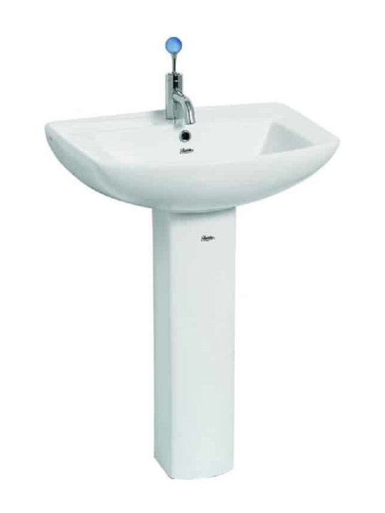 Huida Toto Glaze Wall Mounted Pedestal Sink Porcelain 60x46.5x85cm White