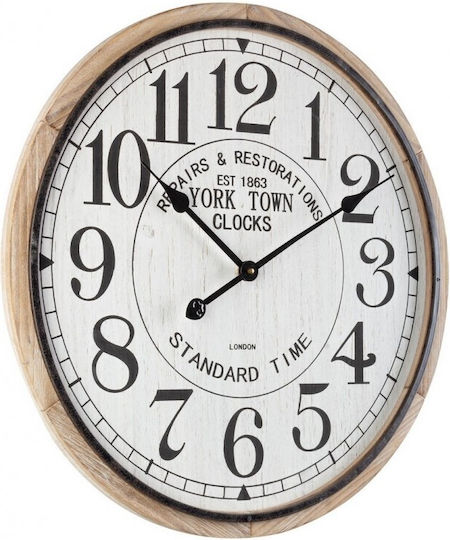 Bizzotto Ticking Wall Clock Wooden Black Ø60cm