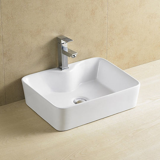 Ceramita F318B Aufgesetztes Waschbecken Porzellan 47.5x37x13cm Weiß