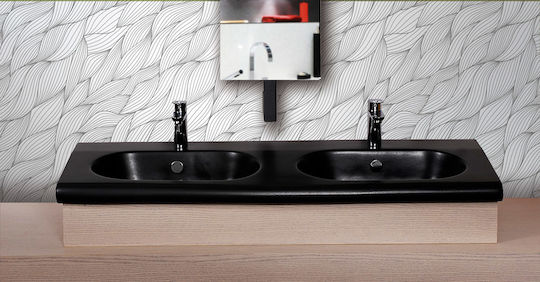 Adamidis Master 122 Надеждна мивка Порцелан 122x43x17см Черен
