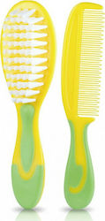 Kidsme Baby Brush & Comb Green 2pcs