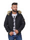 Ice Tech Herren Winter Jacke Lässig Schwarz