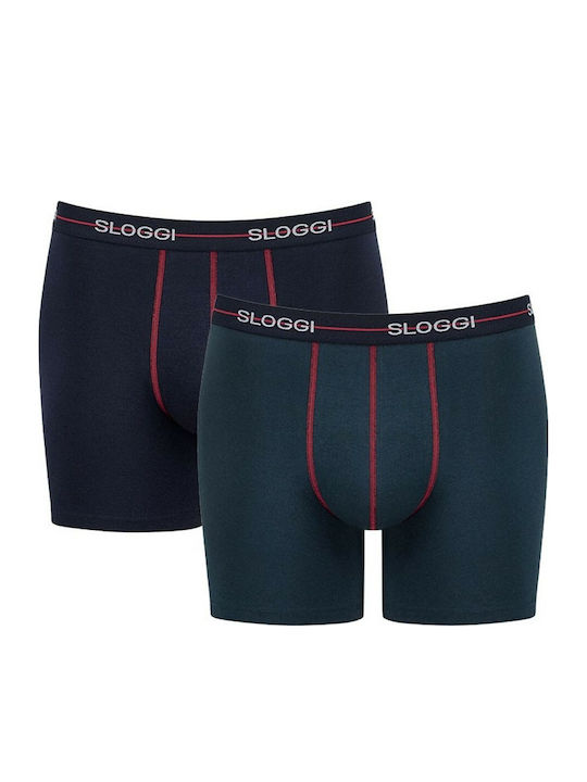 Sloggi Start Short Ανδρικά Μποξεράκια Μπλε 2Pack