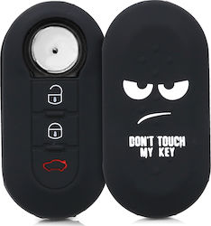 Silicone Car Key Cover Case Don't Touch My Key with 3 Buttons for Fiat / Lancia Black 44440.01