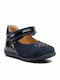 Kids Anatomic Leather Ballerinas Kaytan with Hoop & Loop Closure Navy Blue