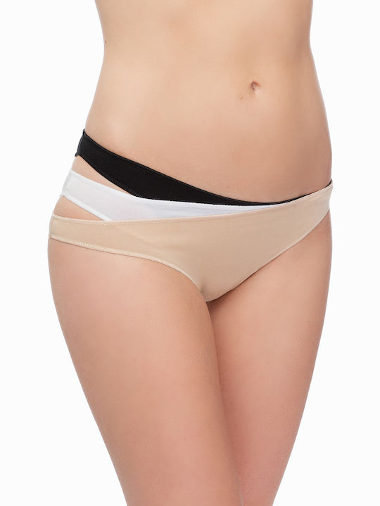 Minerva Fimelle Rio Damen Slip 3Pack Black/Beig...