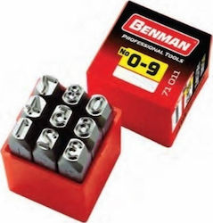 Benman Χτυπητοί Αριθμοί 10mm 71015 Χτυπητά Γράμματα Σετ Εργαλεία Χειρός 9τμχ