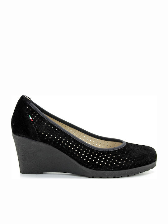 Leather Black Medium Heels