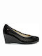 Leather Black Medium Heels