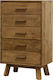 Brigite Chest of Drawers of Solid Wood with 5 Drawers 60x40x100.5cm