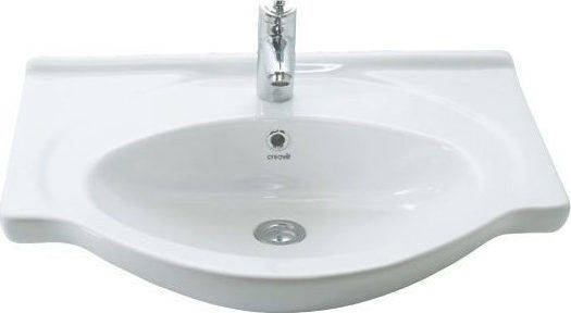 Creavit Smile Ένθετος Νιπτήρας Πορσελάνης 65x50x17.8cm Λευκός