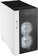 RL08 Gaming Mini Tower Computer Case with Window Panel and RGB Lighting White