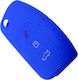 Silicone Car Key Cover Case with 3 Buttons for Ford Blue