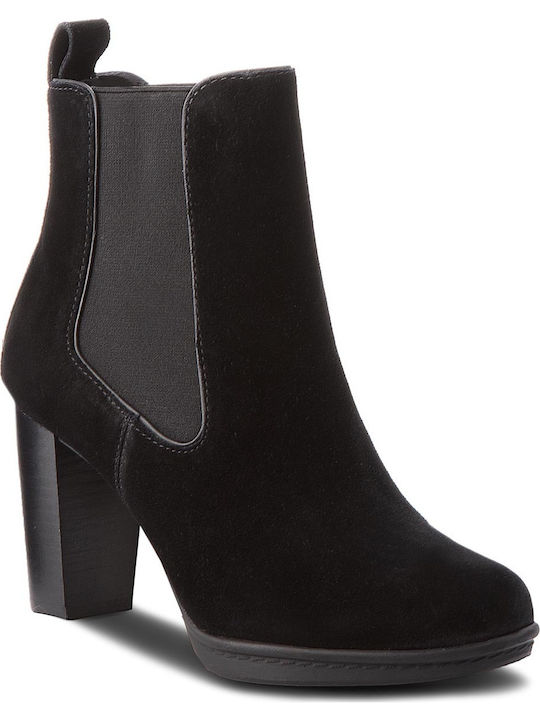 Tommy Hilfiger Chelsea Suede Women's Chelsea Boots with High Heel Black