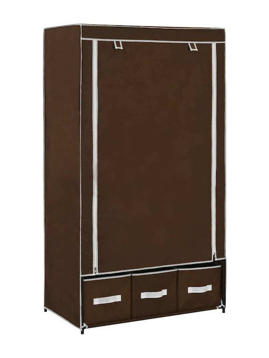 vidaXL Fabric Wardrobe with Zipper and Shelves ...