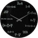 Next Mathematic Ρολόι Τοίχου Γυάλινο Μαύρο Ø35cm