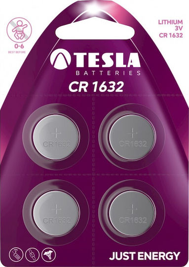 Tesla Batteries Batterien Lithium für Uhren CR1632 3V 4Stück