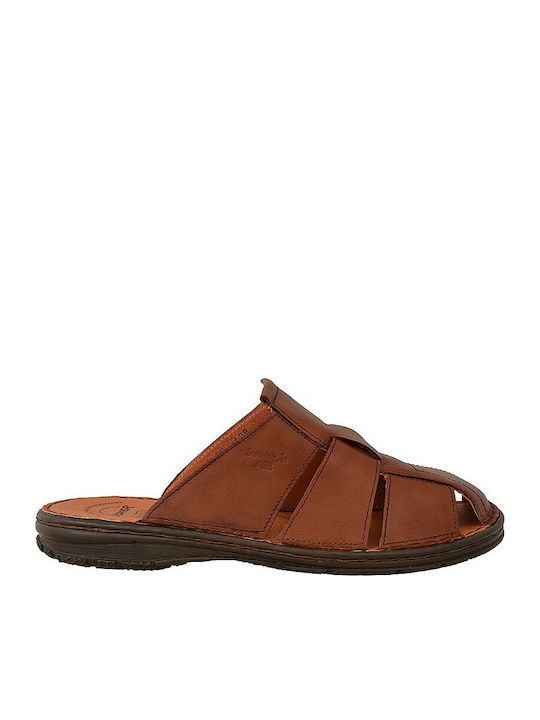 Boxer Men's Leather Sandals Tabac Brown
