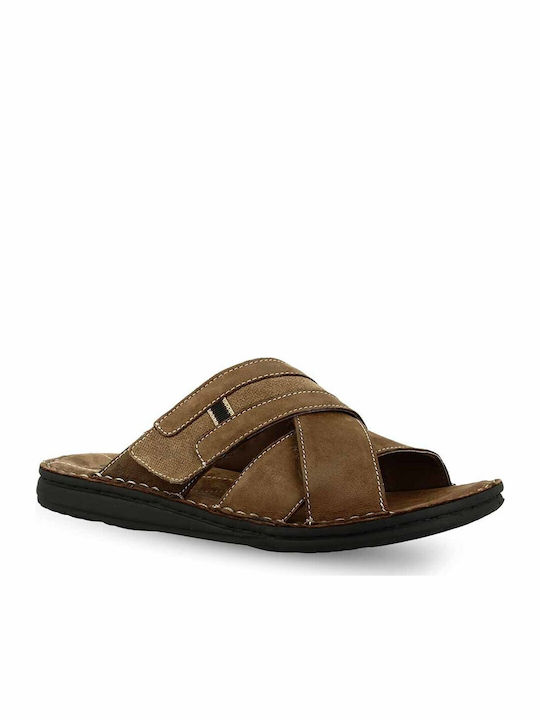 Leder Herrensandalen in Braun Farbe