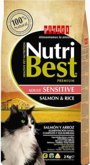 NutriBest Adult Sensitive Dry Food for Adult Cats with Salmon 15kg