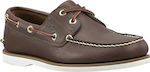 Timberland 2 Eye Δερμάτινα Ανδρικά Boat Shoes σε Καφέ Χρώμα
