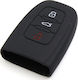 Silicone Car Key Cover Case with 3 Buttons for Audi Black