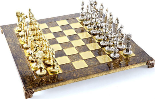 Manopoulos Renaissance Handmade Chess Metal with Pawns 36x36cm