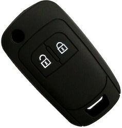 Silicone Car Key Cover Case with 2 Buttons for Opel Black