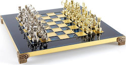 Manopoulos Τοξότες Handgefertigt Schach Metallisch mit Schachfiguren 28x28cm