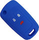 Silicone Car Key Cover Case with 3 Buttons for Opel Blue