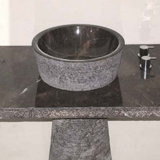 Bati Bali Jaya Deasupra Blatului Chiuvetă Piatră 40x40x15cm Negru Bati Bali Jaya Deasupra Blatului Chiuvetă Piatră 40x40x15cm Negru