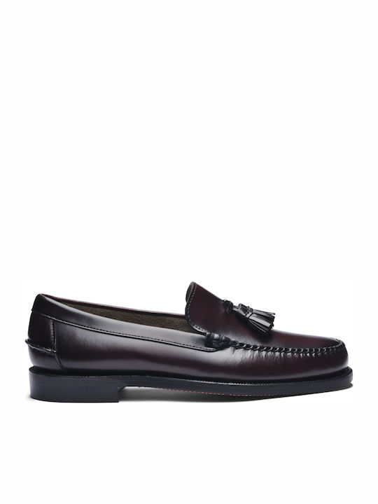 Classic Will Leder Herren Mokassins in Burgundisch Farbe