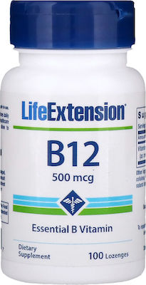 Life Extension Vitamin B12 for Nervous System Health 500mcg 100 lozenges