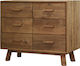 Loen Chest of Drawers of Solid Wood with 6 Drawers 102.6x48x85cm