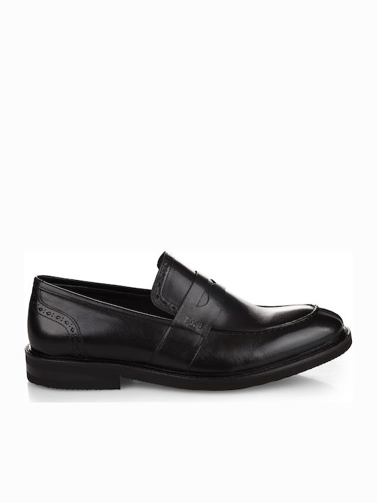 Boss Shoes Δερμάτινα Ανδρικά Loafers σε Μαύρο Χρώμα