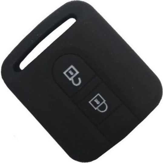 Silicone Car Key Cover Case with 2 Buttons for Nissan Black