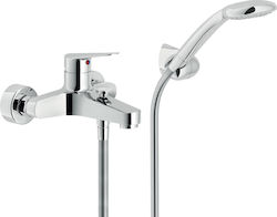 Nobili Blues Mixing Bathtub Shower Faucet Complete Set Silver