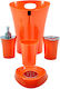 Fylliana Porcelain Bathroom Accessory Set Orange 5pcs