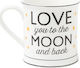 Sass & Belle Love You To The Moon And Back Becher Keramik Weiß 350ml