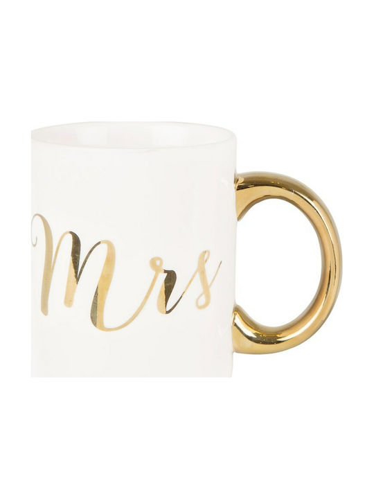 Sass & Belle Mrs Gold Tasse Keramik Weiß 320ml 1Stück