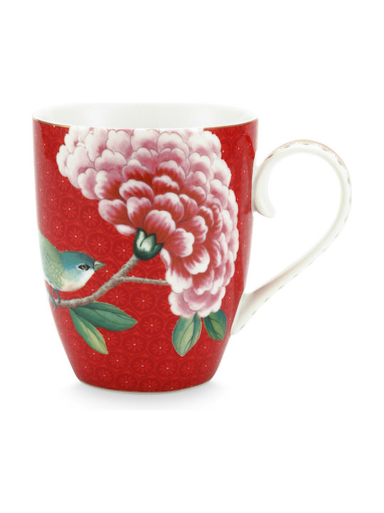 PiP Studio Blushing Birds Ceramic Cup Red 350ml