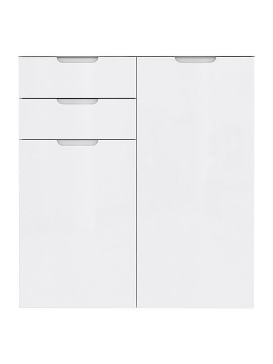 Malcom Wooden Chest of Drawers with 2 Drawers White 110x34x120cm