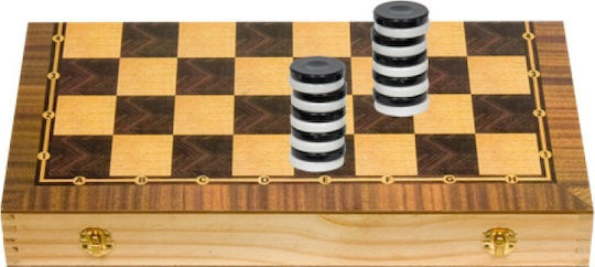 Backgammon Wooden with Checkers 30x30cm