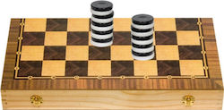 Mini Backgammon Wooden with Checkers 20x20cm