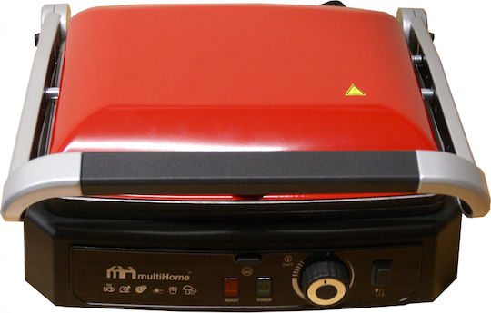 MultiHome Supergrill Sandwich Maker Grill with Removable Plates 2000W Red