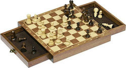 Goki Μαγνητικό Σκάκι από Ξύλο με Συρτάρια με Πιόνια 25x25cm